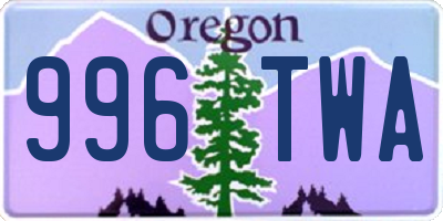OR license plate 996TWA