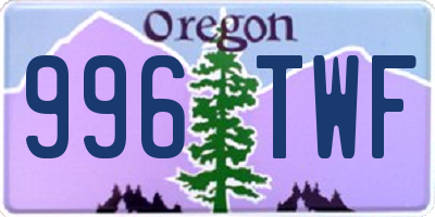 OR license plate 996TWF
