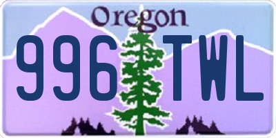OR license plate 996TWL