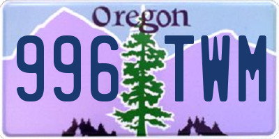 OR license plate 996TWM