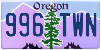OR license plate 996TWN