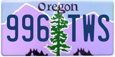 OR license plate 996TWS