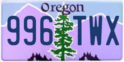 OR license plate 996TWX