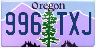 OR license plate 996TXJ