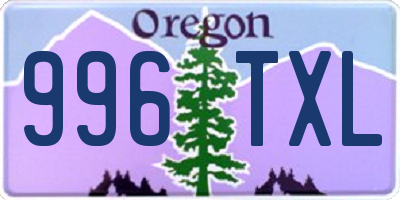 OR license plate 996TXL