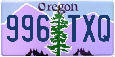 OR license plate 996TXQ