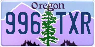 OR license plate 996TXR