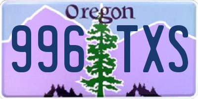 OR license plate 996TXS