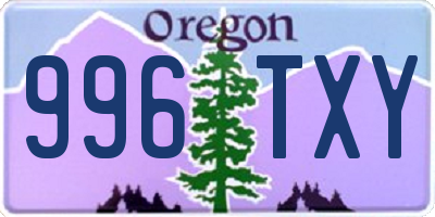 OR license plate 996TXY
