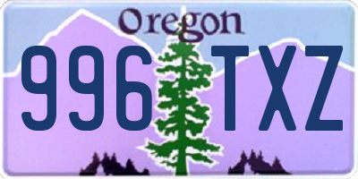 OR license plate 996TXZ