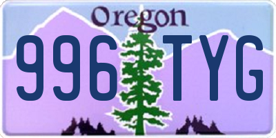 OR license plate 996TYG