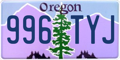OR license plate 996TYJ