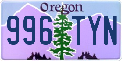 OR license plate 996TYN
