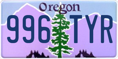 OR license plate 996TYR