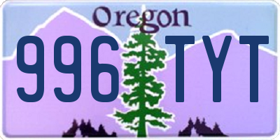 OR license plate 996TYT