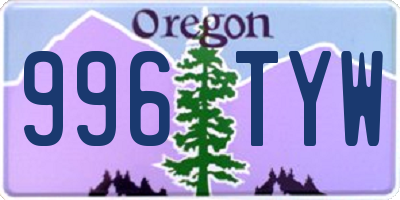 OR license plate 996TYW