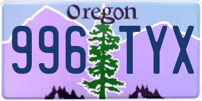 OR license plate 996TYX