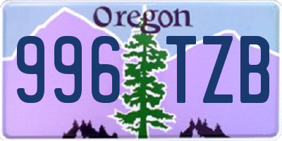 OR license plate 996TZB