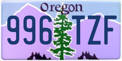OR license plate 996TZF