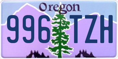 OR license plate 996TZH