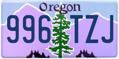 OR license plate 996TZJ