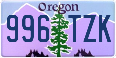 OR license plate 996TZK
