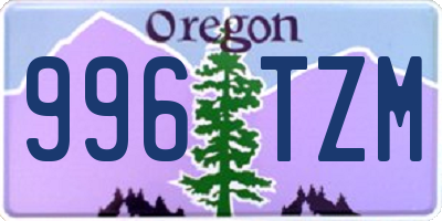 OR license plate 996TZM