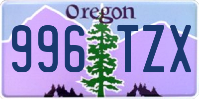 OR license plate 996TZX