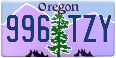 OR license plate 996TZY