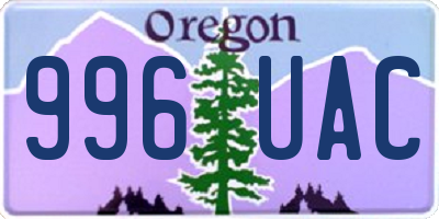 OR license plate 996UAC