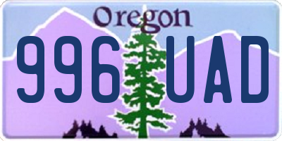 OR license plate 996UAD