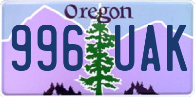 OR license plate 996UAK