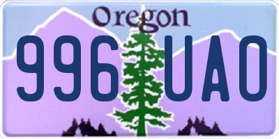 OR license plate 996UAO
