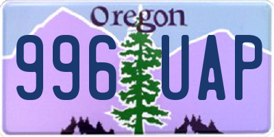 OR license plate 996UAP
