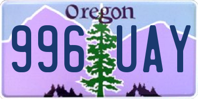 OR license plate 996UAY