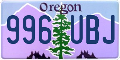 OR license plate 996UBJ