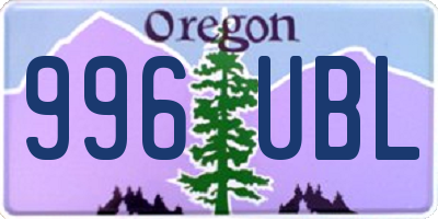 OR license plate 996UBL