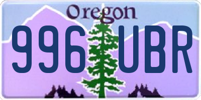 OR license plate 996UBR