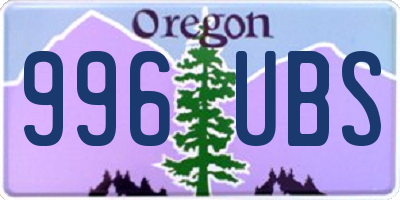 OR license plate 996UBS