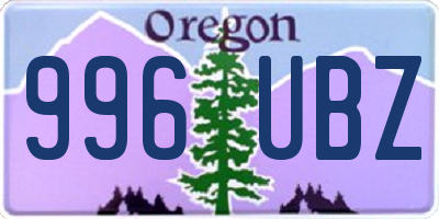 OR license plate 996UBZ