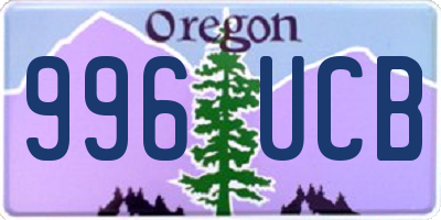 OR license plate 996UCB