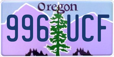 OR license plate 996UCF