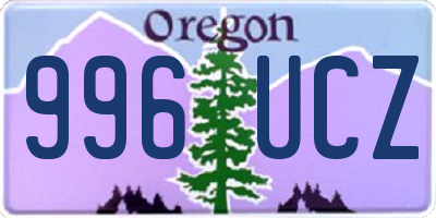 OR license plate 996UCZ