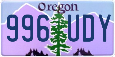 OR license plate 996UDY