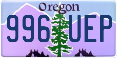 OR license plate 996UEP