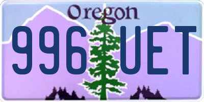 OR license plate 996UET