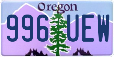 OR license plate 996UEW