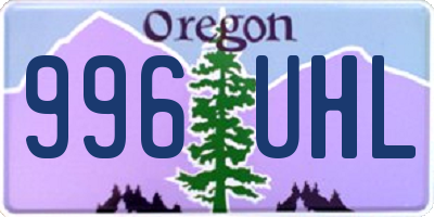 OR license plate 996UHL