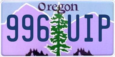 OR license plate 996UIP