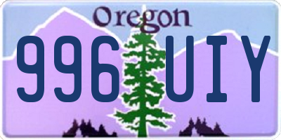 OR license plate 996UIY